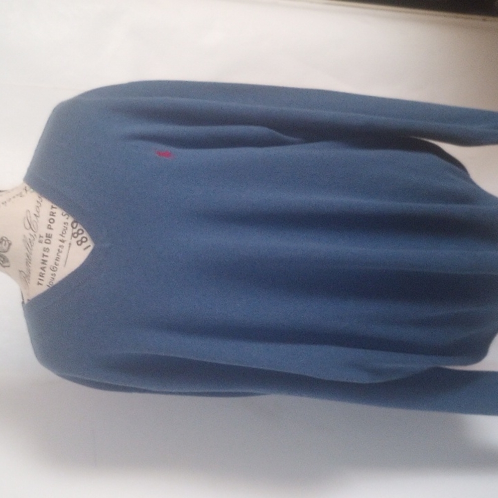 Polo By Ralph Lauren Pima Cotton V-Neck Sweater Blue Mens Size XL Vintage